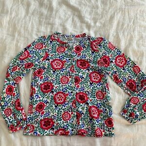 NWOT BODEN Floral Button-Front Marin Knit Top